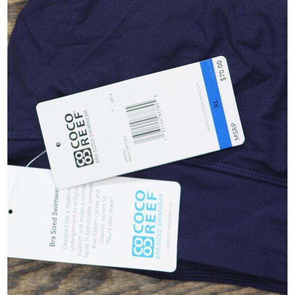 NWT Coco Reef Mesh Ruffle Tiered Layer Swim Skort Skirt Navy Captain Blue XL - Picture 6 of 8